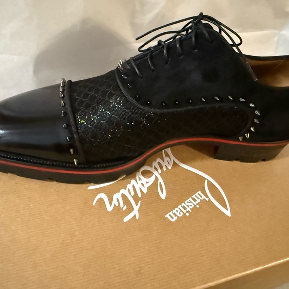 Christian Louboutin Black Oxford Shoes with Broguing
